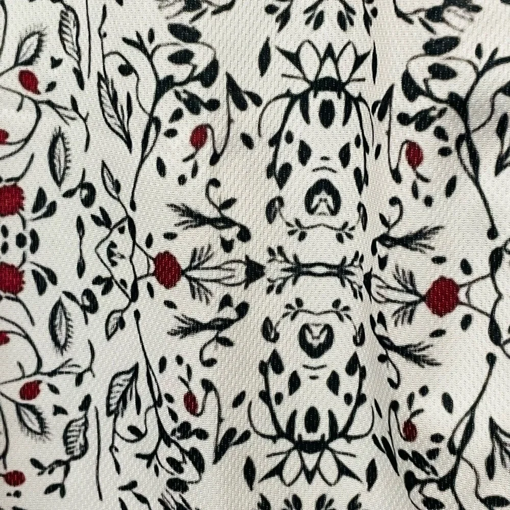 Floral Black and Red Patterned Long Sleeve Shirt - Picture 2 of 4